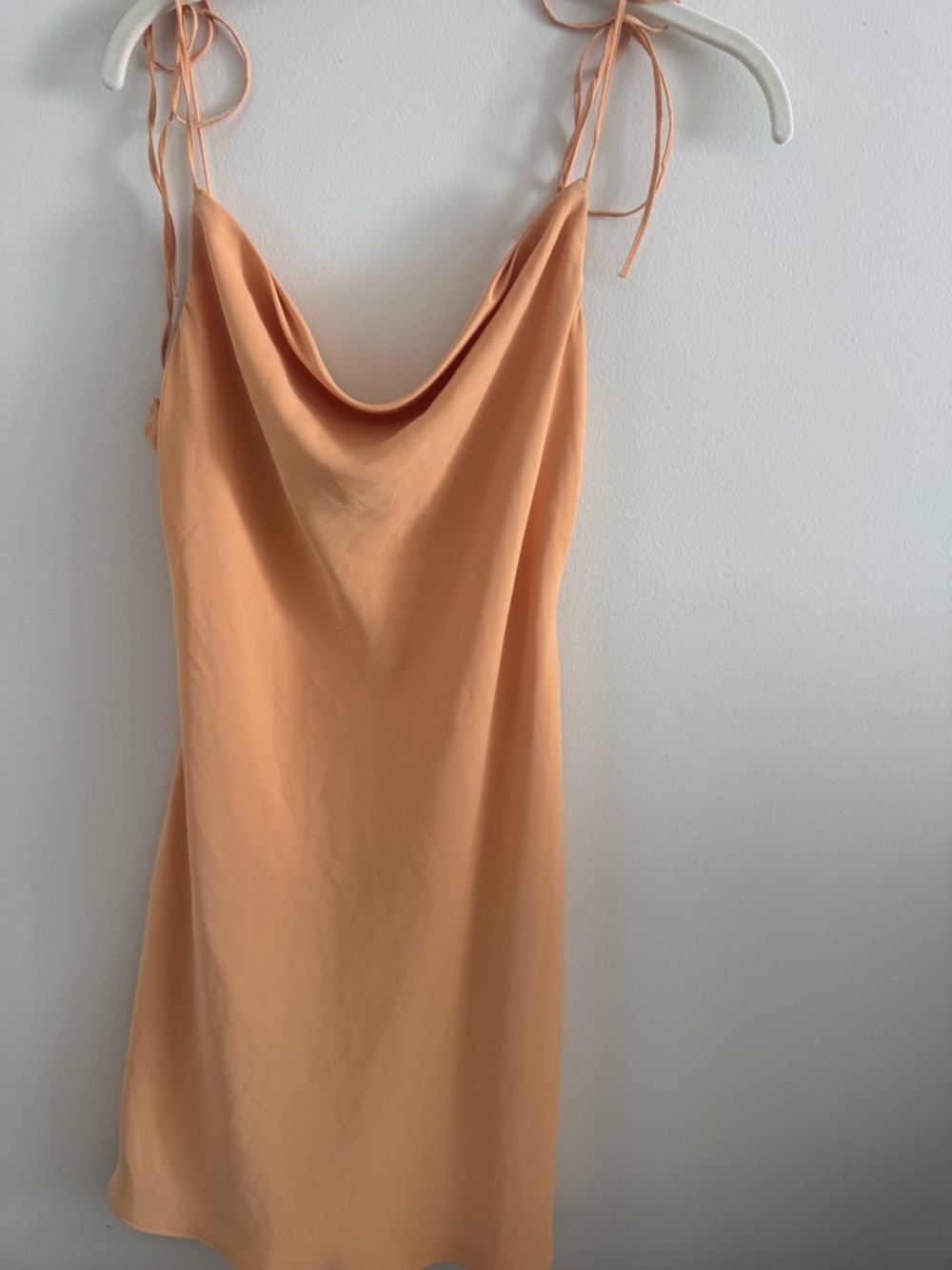 Abercrombie & Fitch Peach Tangerine Orange Satin Slip Dress With Ties STall